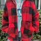 Double Take Full Size Plaid Long Sleeve Hooded Coat