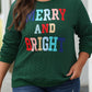 Blackish Green Merry And Bright Cable Knit Pullover Sweatshirt