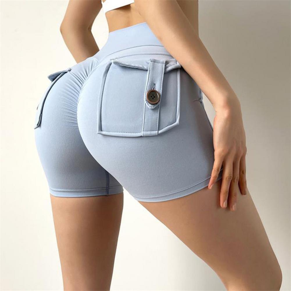 Two Pockets Skinny Women Yoga Shorts High Waist Hip Lift Running Shorts Tights Buttocks Fitness Gym Running Workout Leggings yoga shorts eprolo