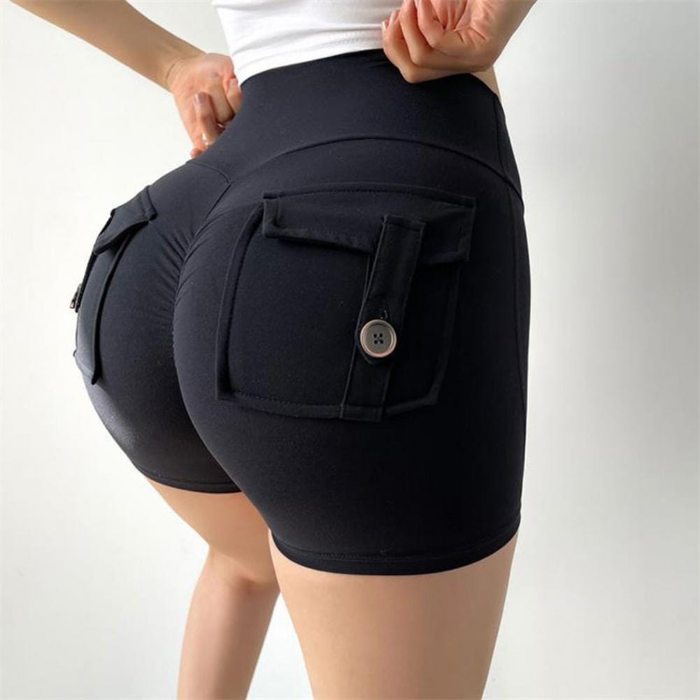 Two Pockets Skinny Women Yoga Shorts High Waist Hip Lift Running Shorts Tights Buttocks Fitness Gym Running Workout Leggings yoga shorts eprolo