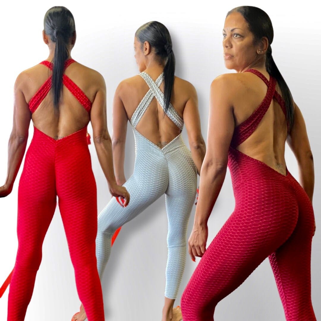 Women One Piece Cross Back Jumpsuit Etsy