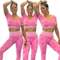 Alpha C Apparel Women Camouflage Two Piece Crop Top High Waist Yoga Set Active Wear FreeDropship