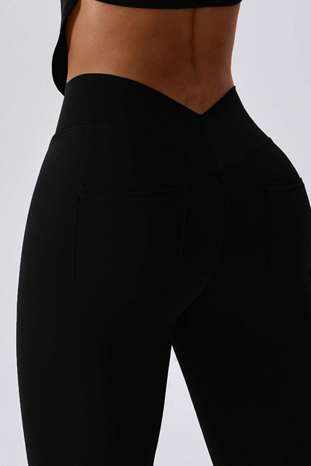 Wide Waistband Slim Fit Back Pocket Sports Leggings Activewear Trendsi