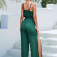 Tie Belt Spaghetti Strap Slit Jumpsuit Casual Trendsi