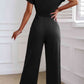 Tie Waist V-Neck Short Sleeve Jumpsuit Trendsi