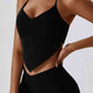 Yoga Halter Neck Sleeveless Tank Top Women Crop Top Trendsi Black / S