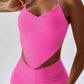 Yoga Halter Neck Sleeveless Tank Top Women Crop Top Trendsi Fuchsia Pink / S