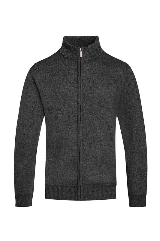 Weiv Mens Solid Full Zip Sweater Active Wear WEIV CHARCOAL / S