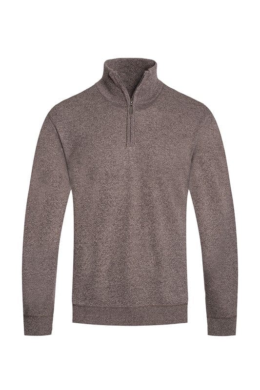 Weiv Mens Knit Quarter Zip Sweater WEIV BROWN / S