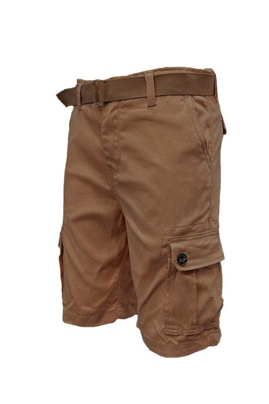 Weiv Mens Belted Cargo Shorts with Belt WEIV Mocha / 2XL