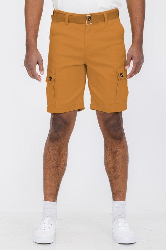 Weiv Mens Belted Cargo Shorts with Belt WEIV