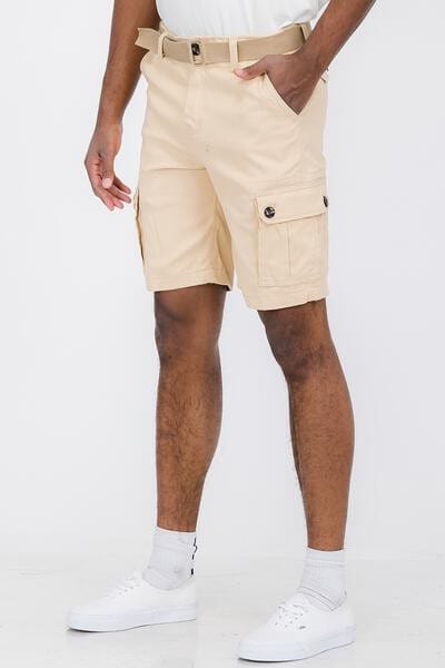 Weiv Mens Belted Cargo Shorts with Belt WEIV