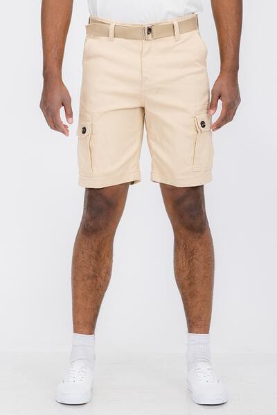 Weiv Mens Belted Cargo Shorts with Belt WEIV