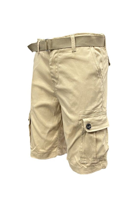 Weiv Mens Belted Cargo Shorts with Belt WEIV