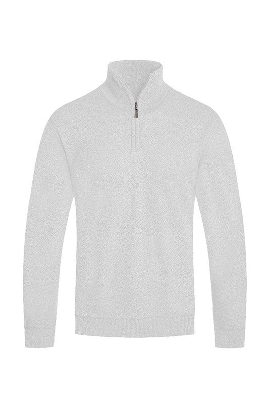 Weiv Mens Knit Quarter Zip Sweater WEIV WHITE / S